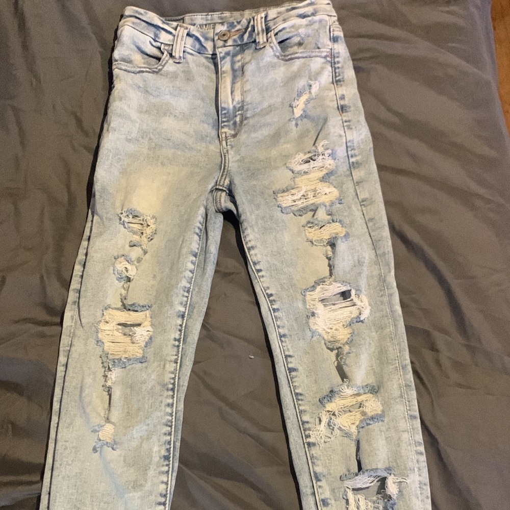American Eagle x short Destroyed curvy fit skinny jeans